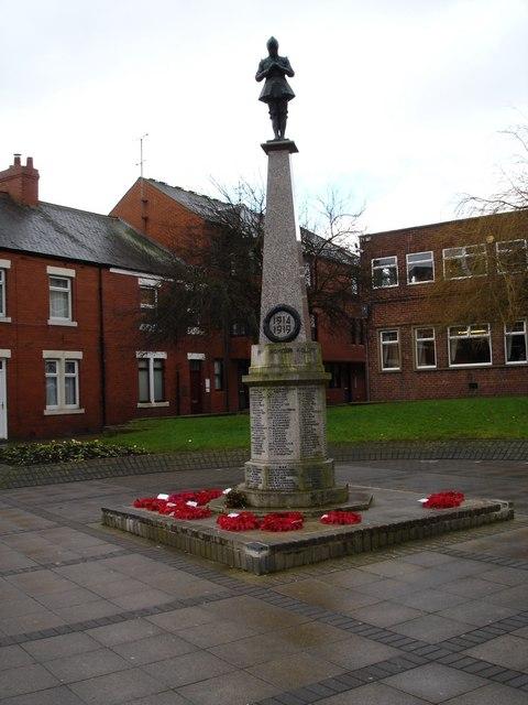 Cramlington War Memorial in Village Square